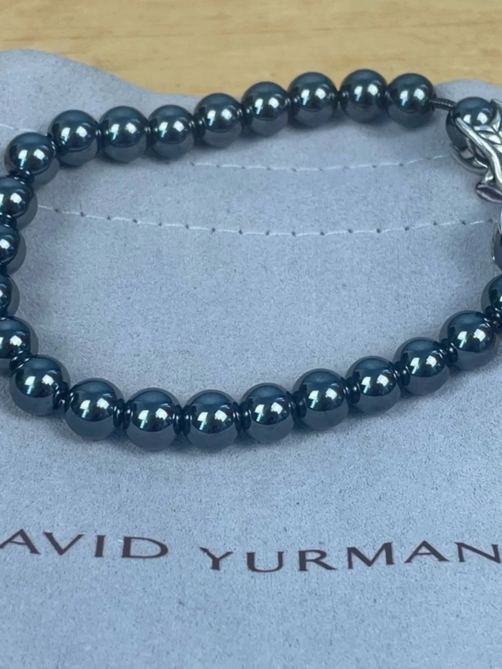 Authentic David Yurman Men’s Beaded Bracelet Hematite 8
